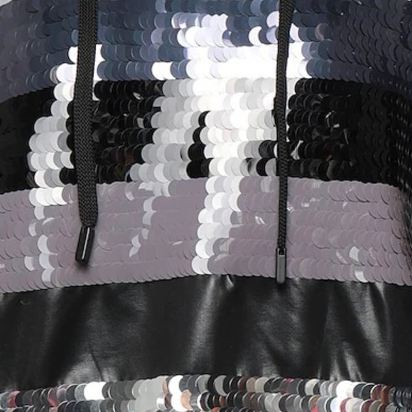 💥HOT ITEM💥 Palale Color Block Sequin and Leather Hoodie - Picture 5 of 14